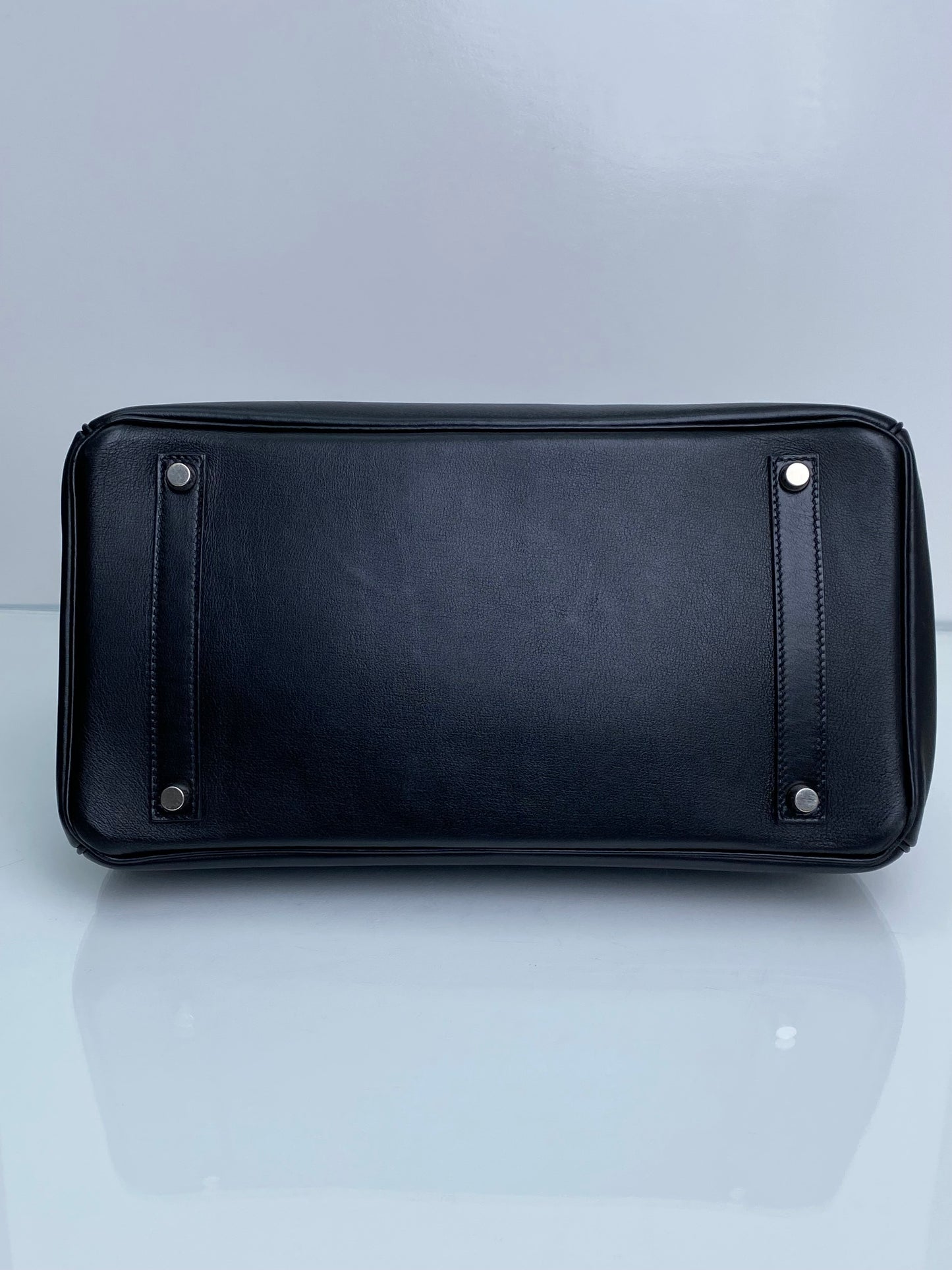 Hermes Birkin 35 Black Evercalf PHW #B