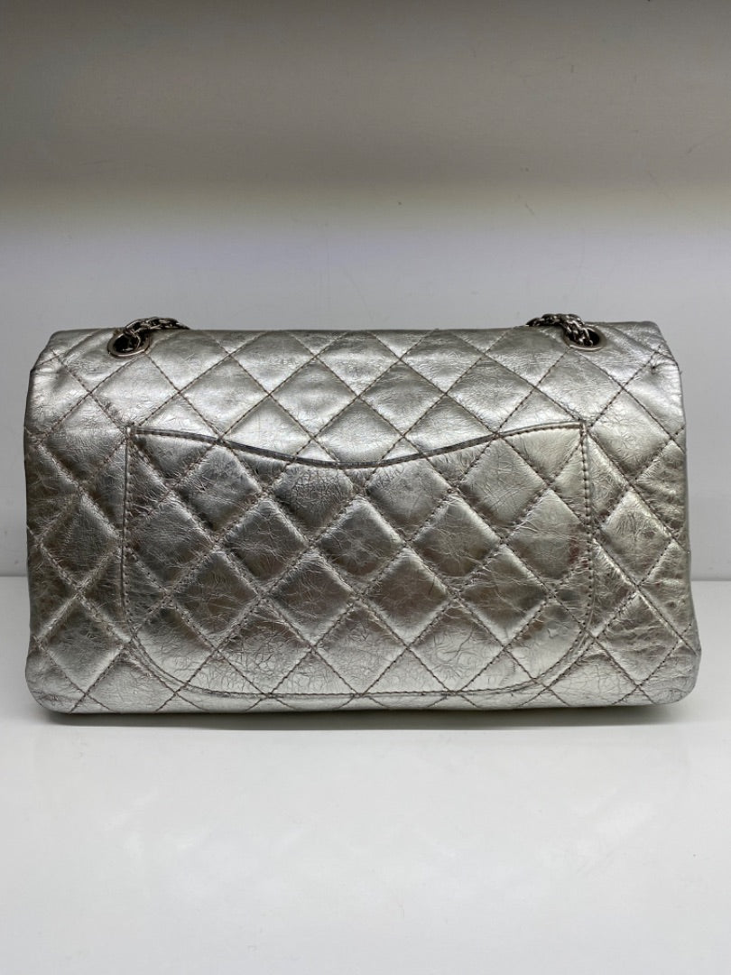Chanel Jumbo Double Flap Reissue, Metallic Silver SHW