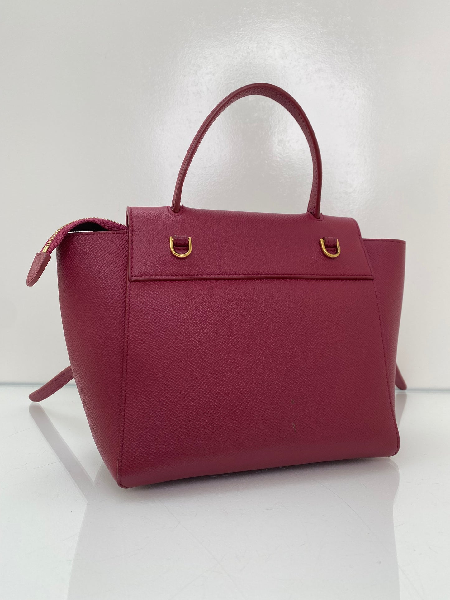 Celine Red Grained Calfskin Nano Crossbody Bag