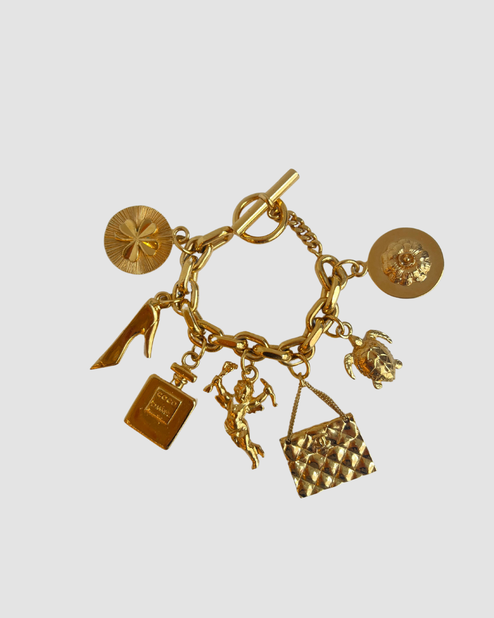 Chanel 24k Gold Plated Charm Bracelet