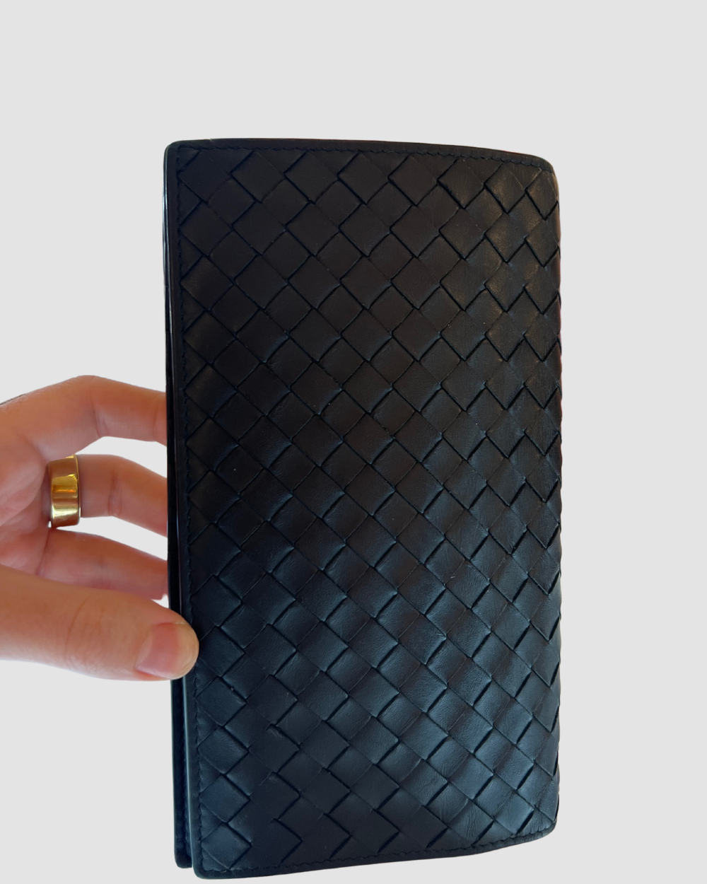 Bottega Veneta Woven Black Leather Wallet