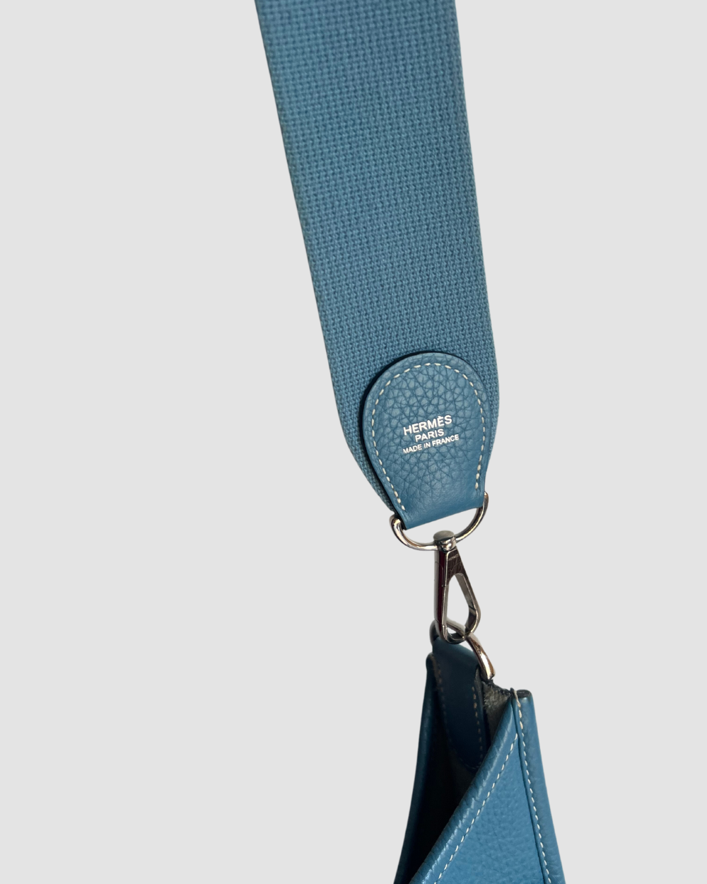 Hermes Evelyne GM Blue Jean Clemence PHW