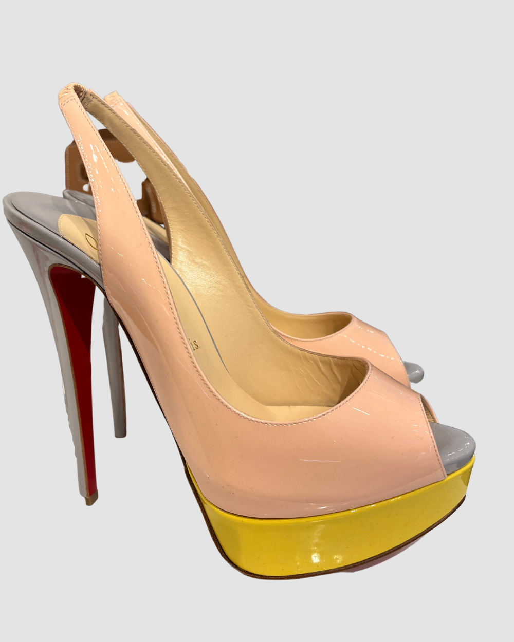 Christian Louboutin Lady Peep Slingback Baby Pink