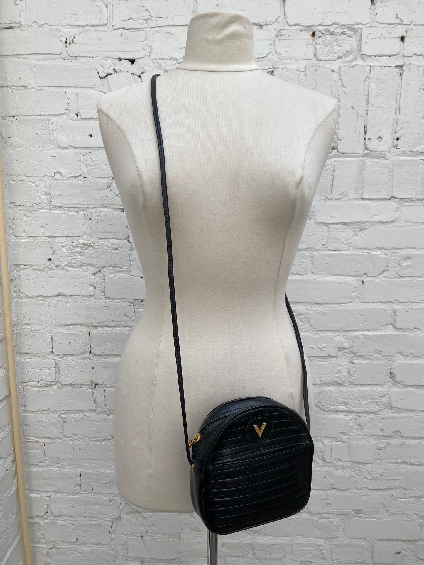 Mario Valentino Vintage Black Crossbody Bag GHW