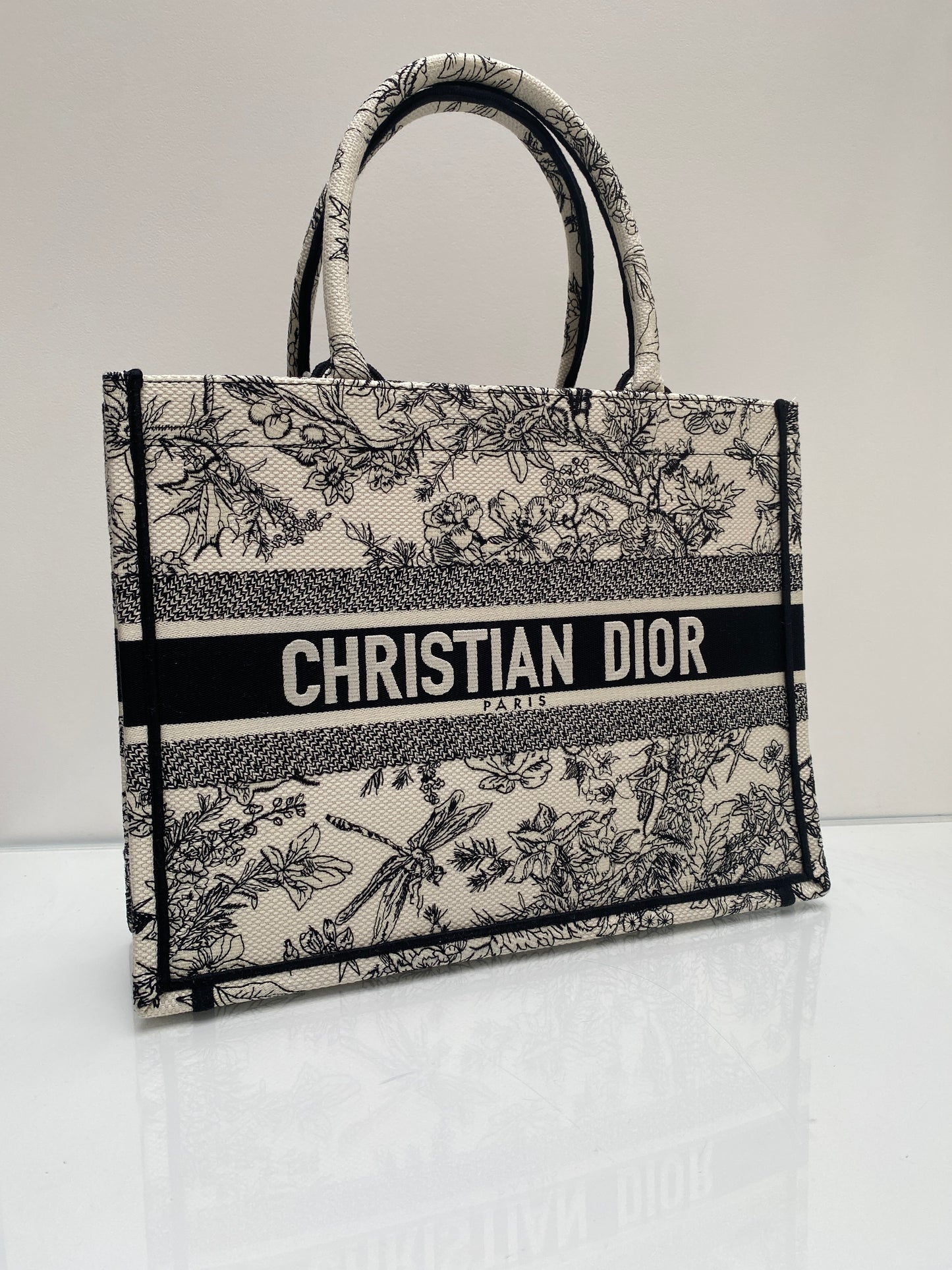 Christian Dior Black & White Medium Book Tote