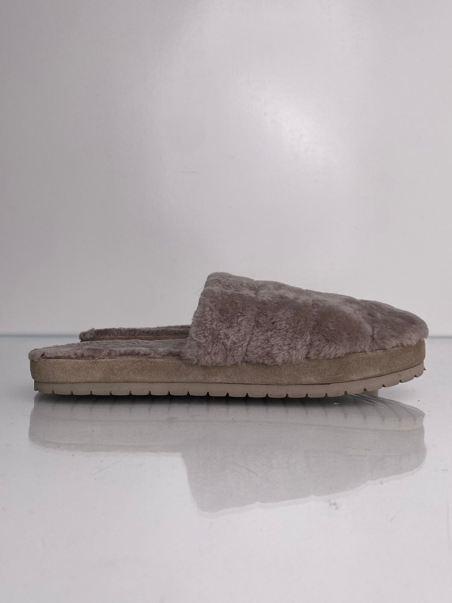 Vince Grey Fur Slippers, 8