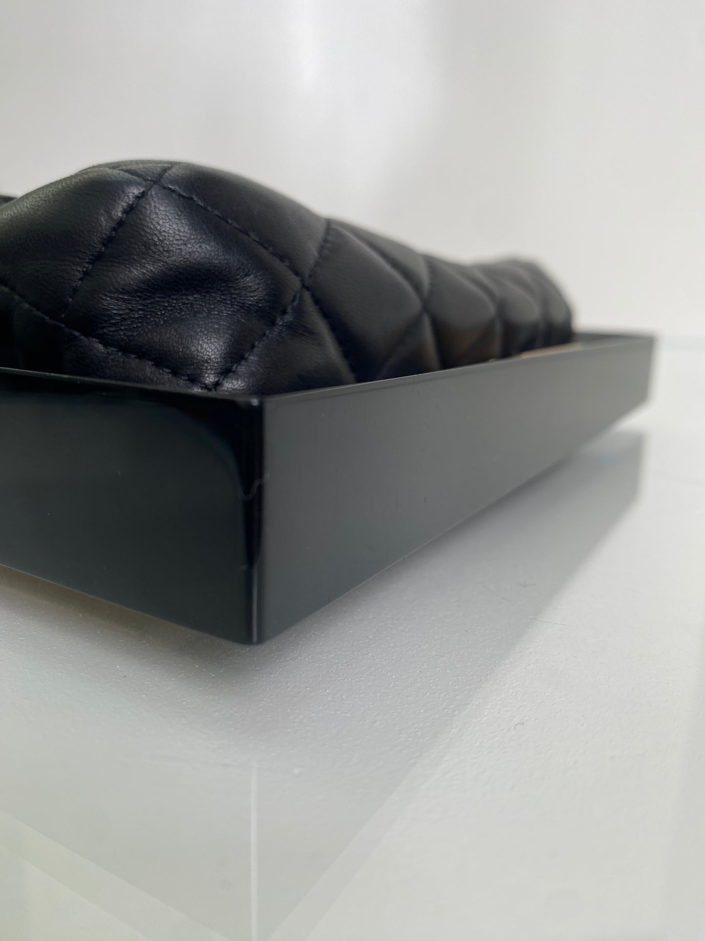 Chanel Black Lambskin 2014 Lambskin & Plexiglass "Collection Privee" Picture Frame Minaudière Bag GHW