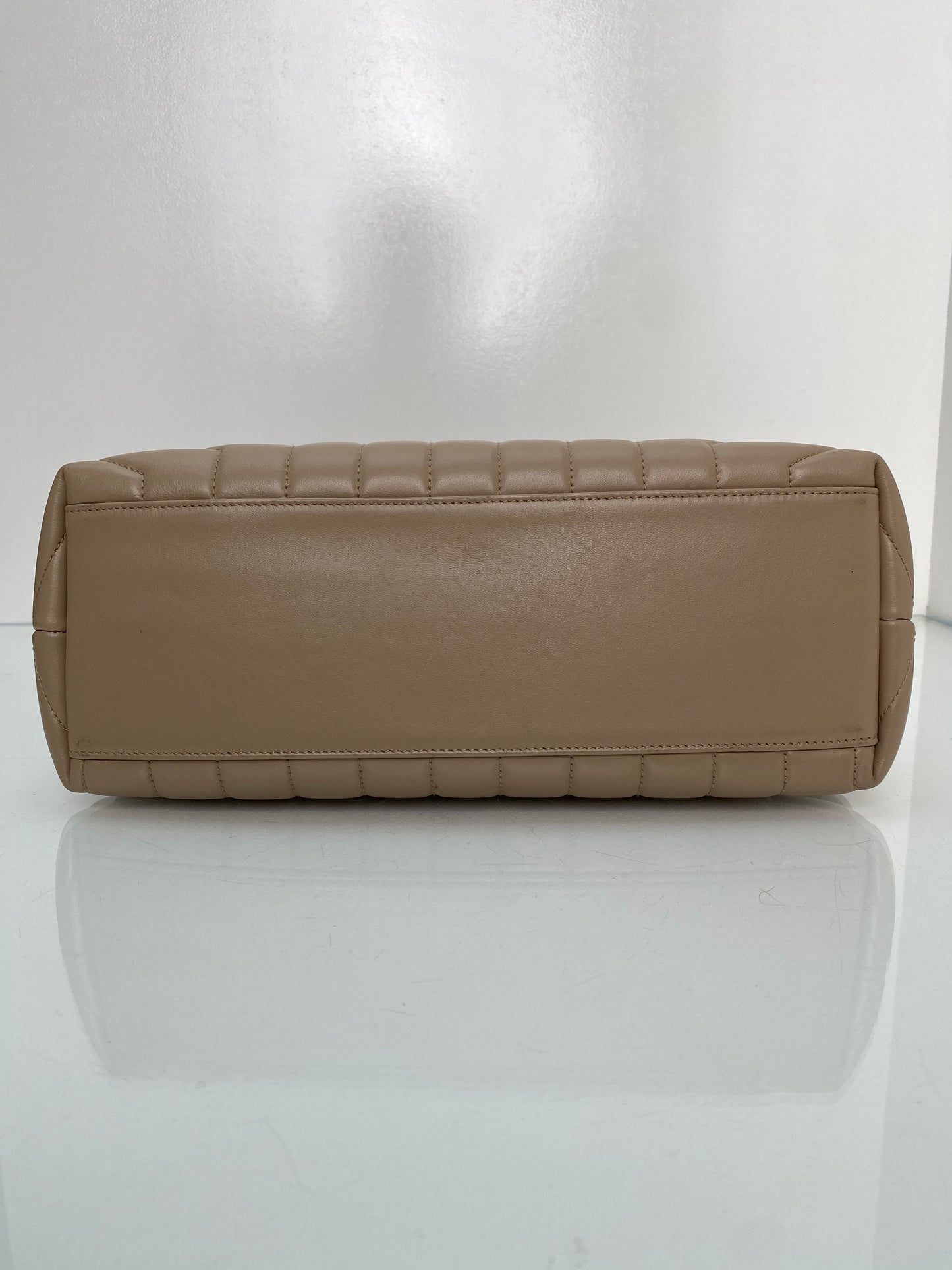 Saint Laurent Lou Lou Beige Leather Shoulder Bag SHW