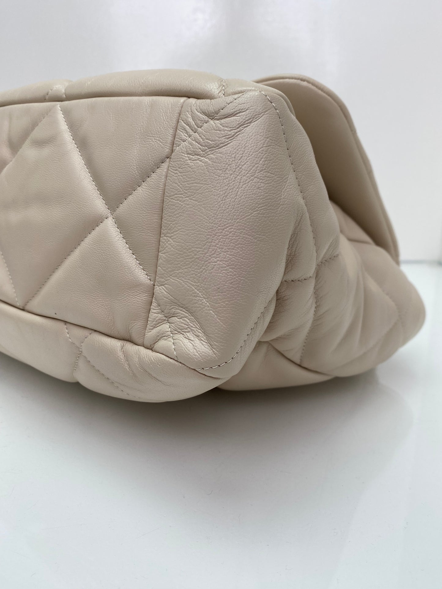 Chanel Cream Quilted Large 19 Bag TTHW
