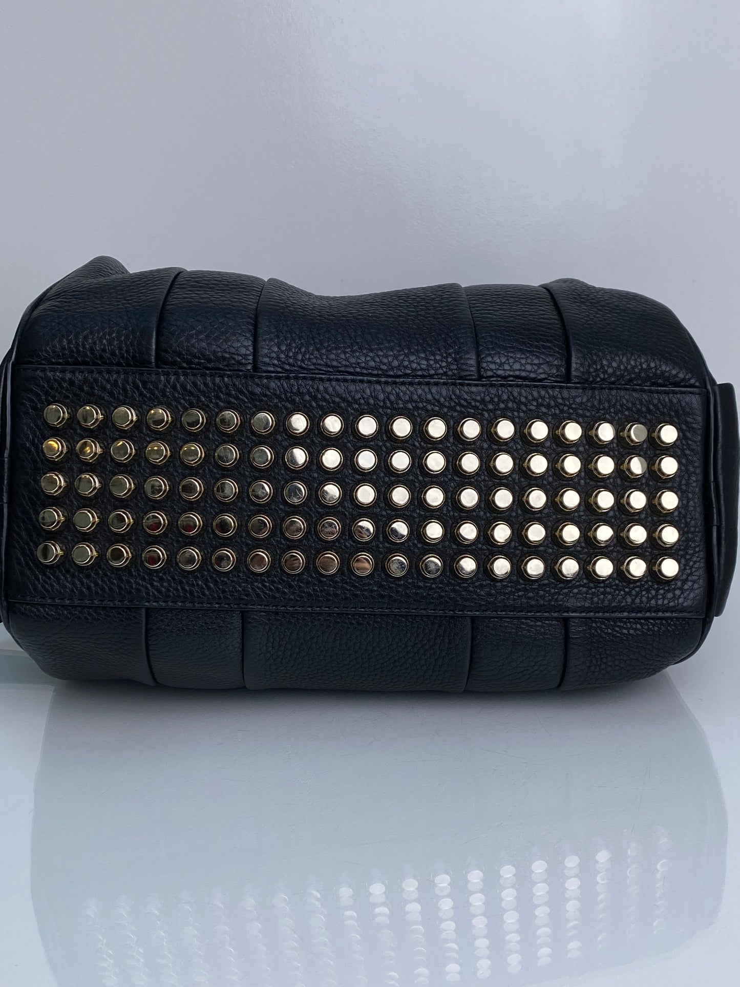Alexander Wang Black Studded Mini Duffle Bag GHW