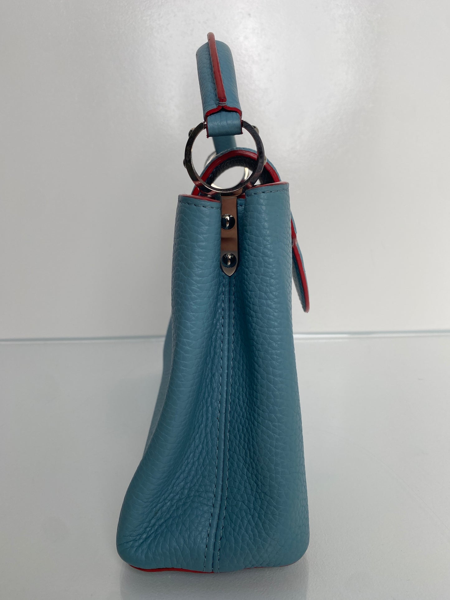 Louis Vuitton Blue & Coral Capucine MM Bag SHW