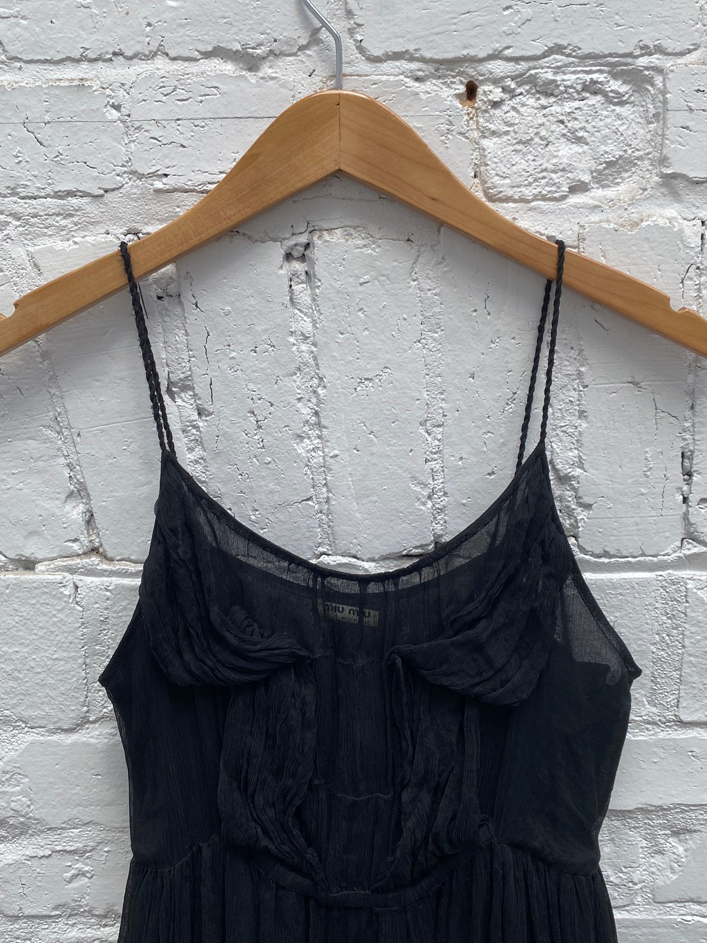 Miu Miu Vintage Black Silk Organza Dress, S