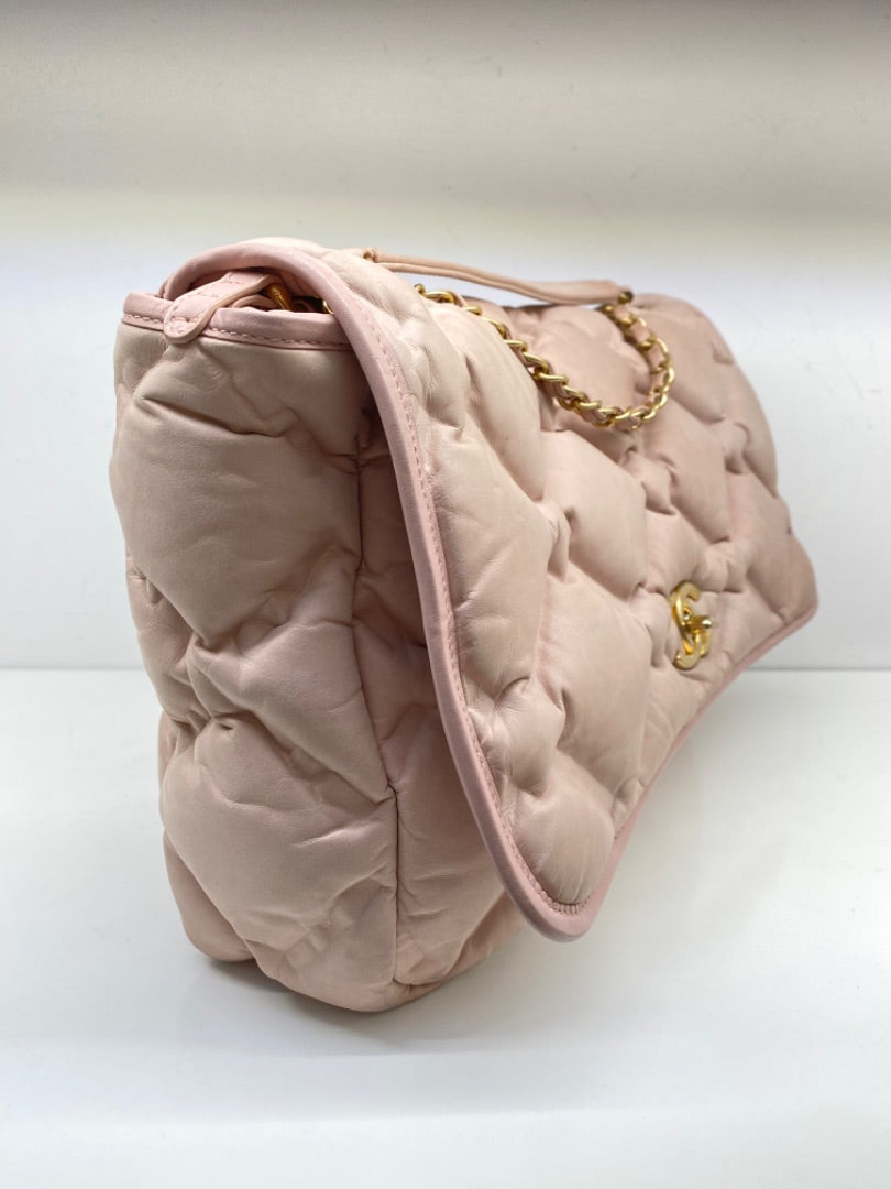 Chanel Quilted Pink Puffer Bag GHW