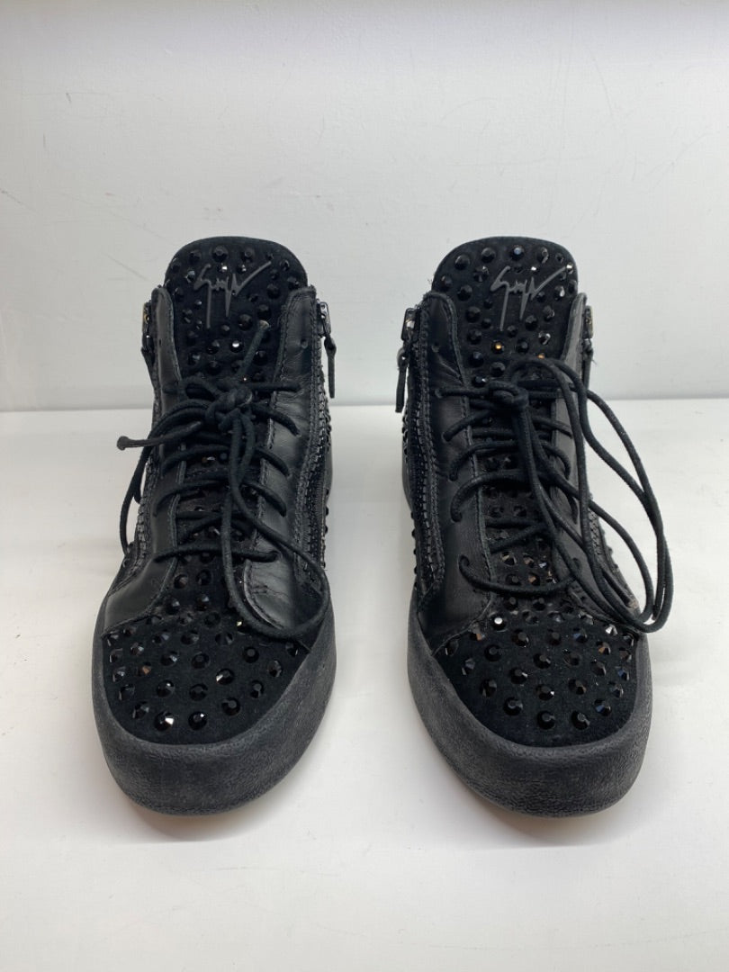 Guiseppe Zanotti Black Velvet Shoes, 38