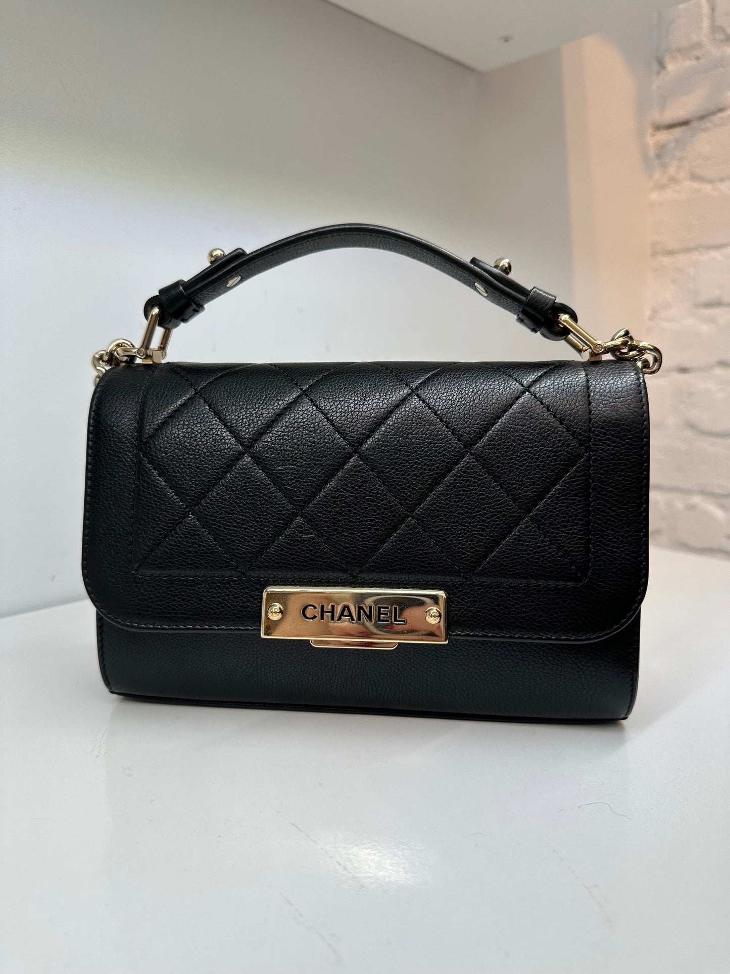 Chanel Click Label Black Calfskin GHW