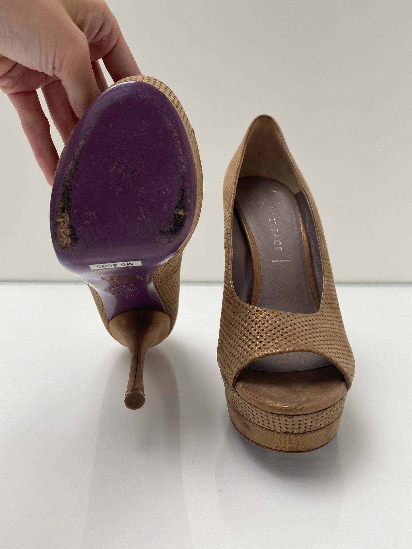 Versace Bronze Heels, 38