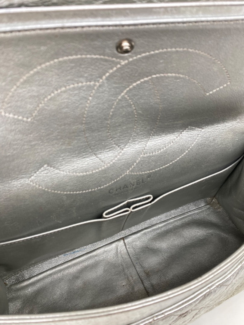 Chanel Jumbo Double Flap Reissue, Metallic Silver SHW