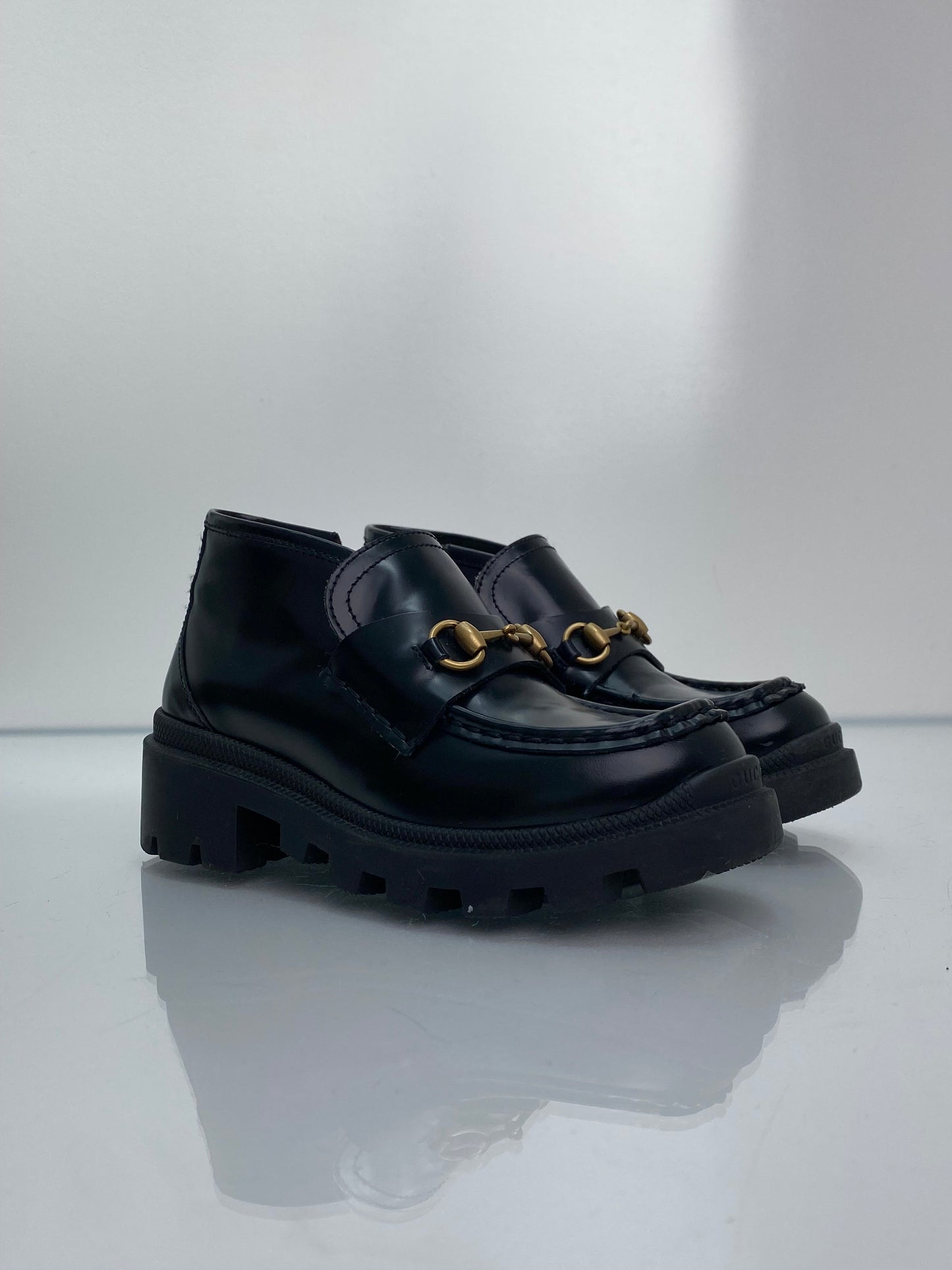 Gucci Children’s Black Horse Bit Loafers, 30