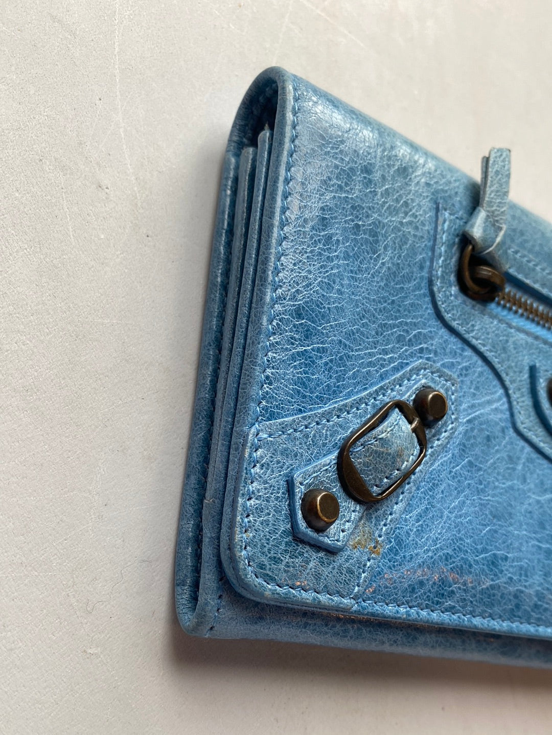 Balenciaga Blue Moto Wallet