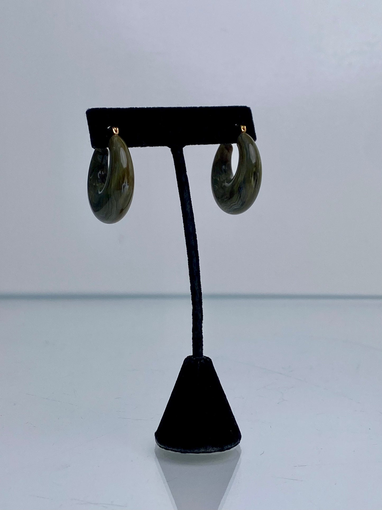 Rachel Comey Green Marble Hoop Earrings