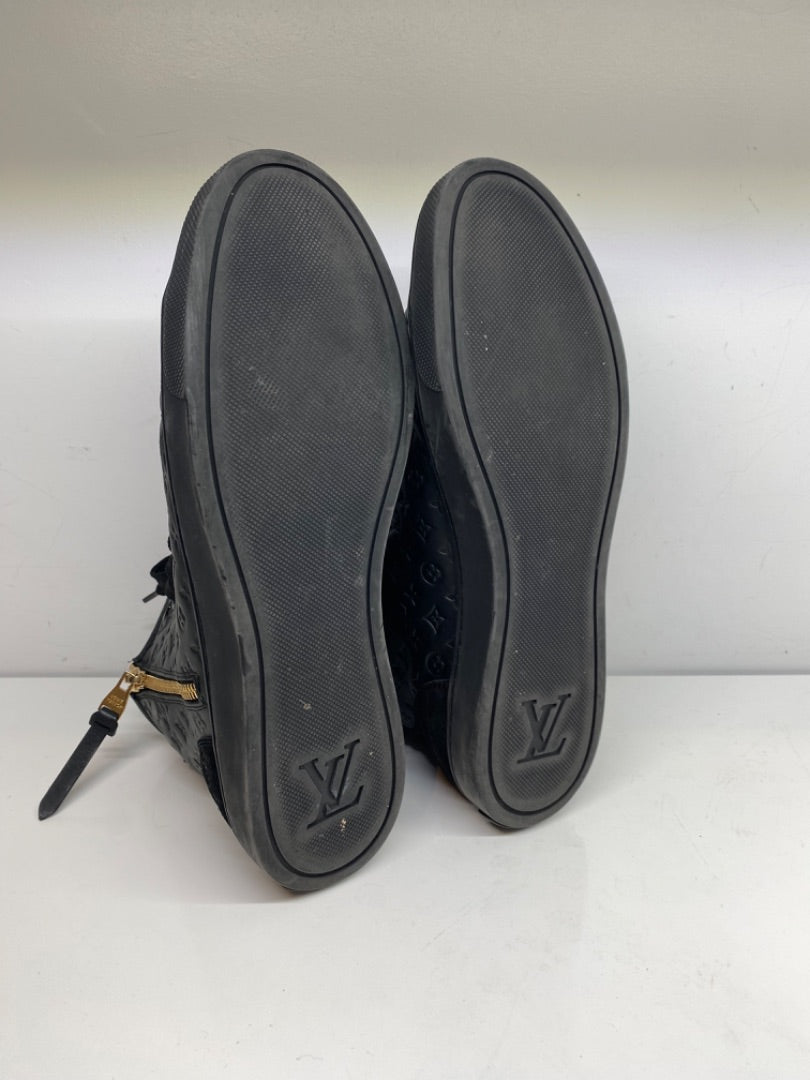 Louis Vuitton Black Leather Boots, Sz 38
