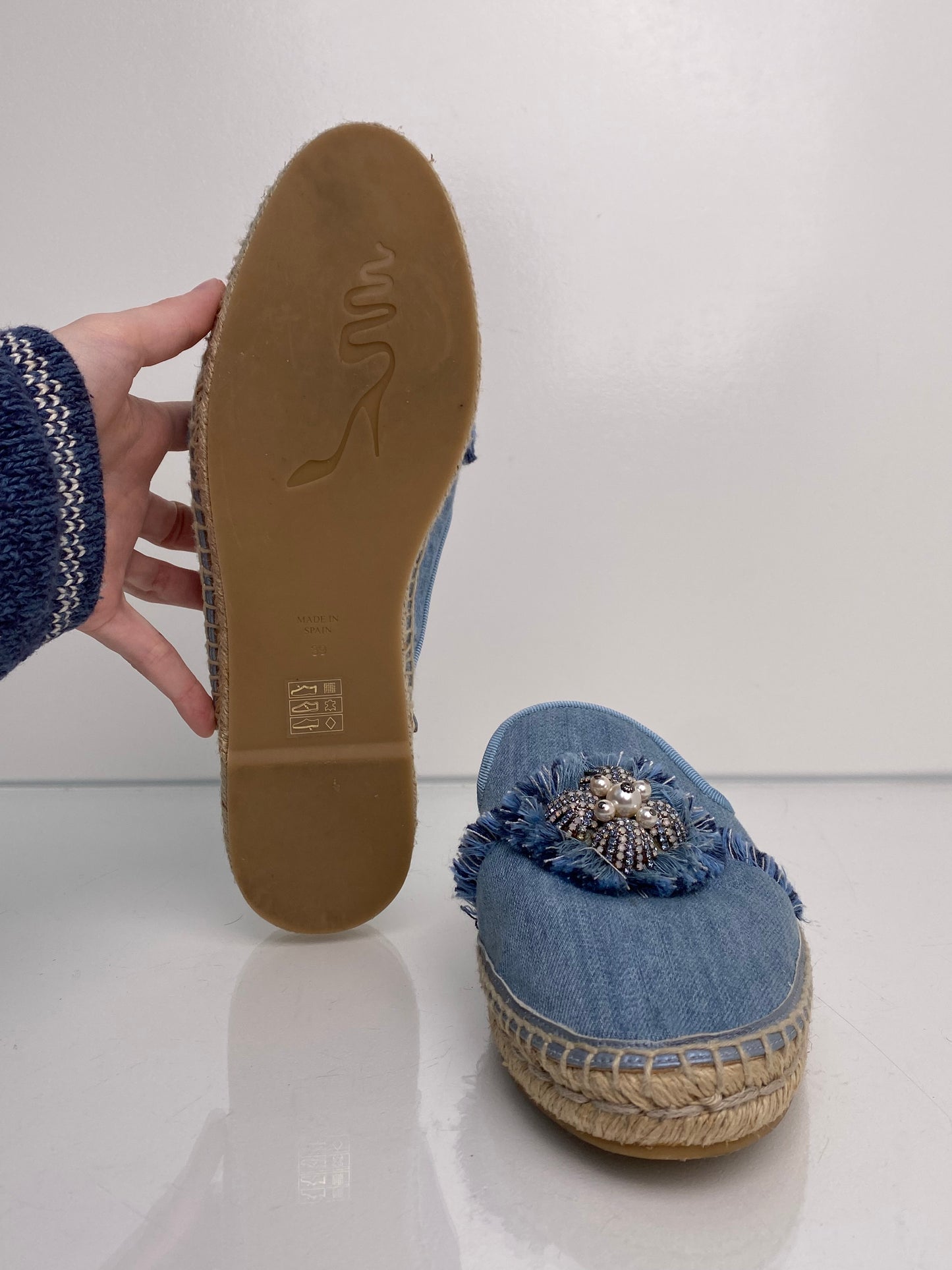 Rene Caovilla Denim Espadrilles, 39