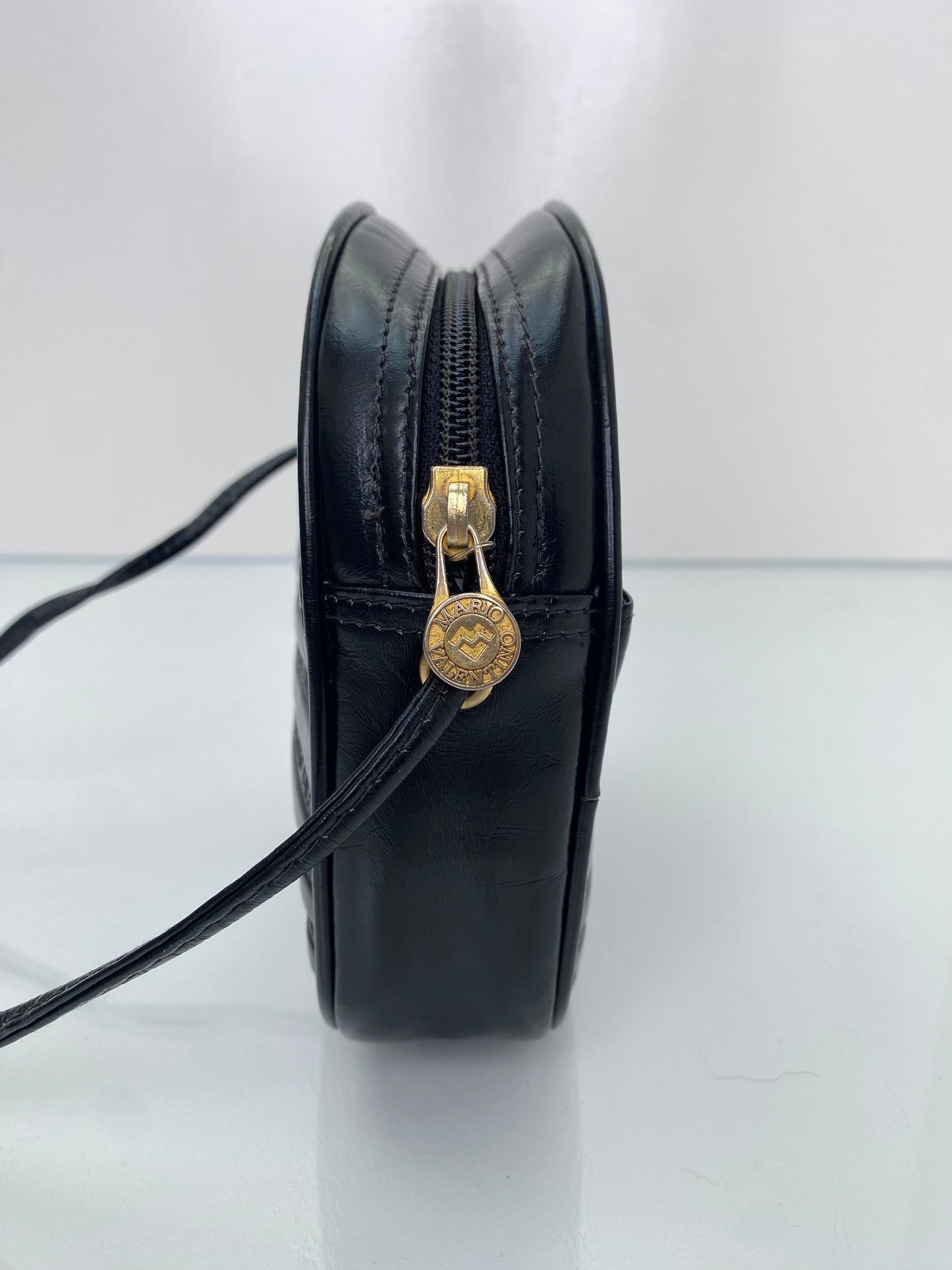 Mario Valentino Vintage Black Crossbody Bag GHW