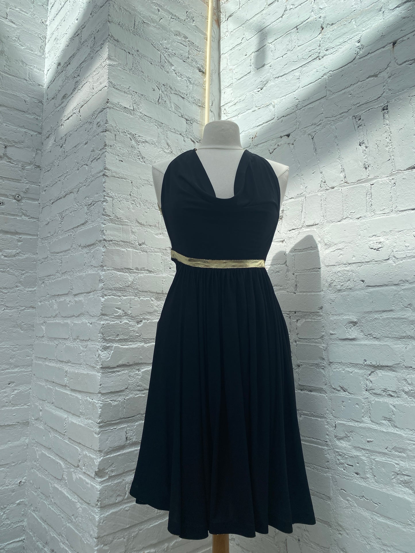 Alaia Black & Gold Wrap Dress, XS