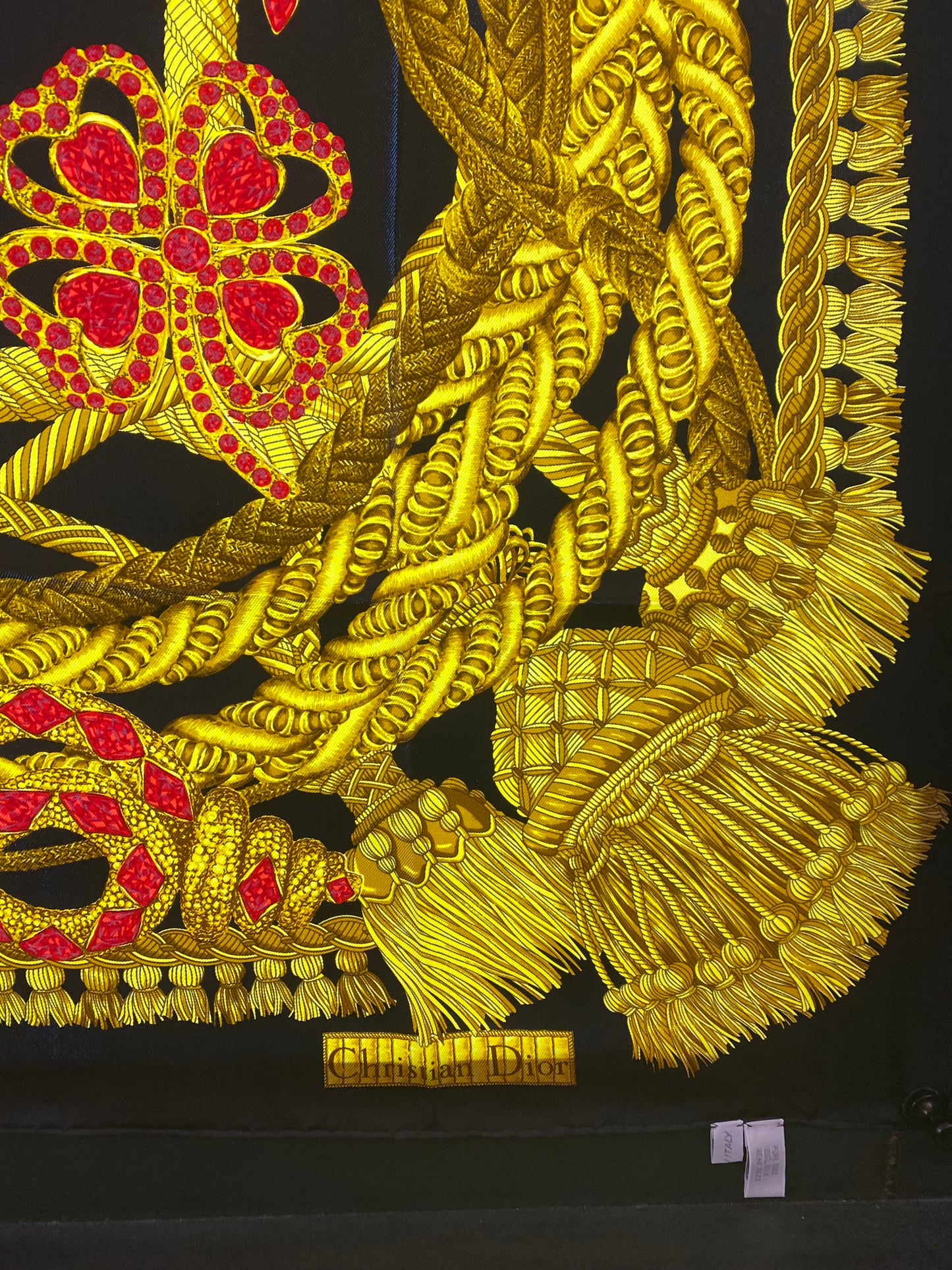 Christian Dior Gold & Black Ropes Scarf