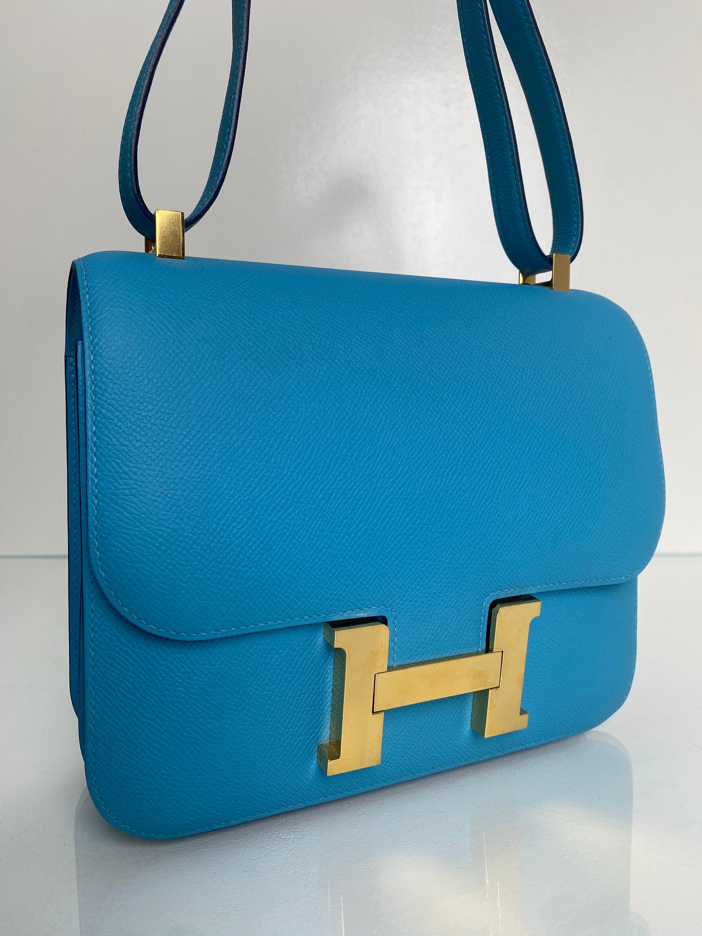Hermes Constance 24 Bleu Celeste Epsom GHW #C