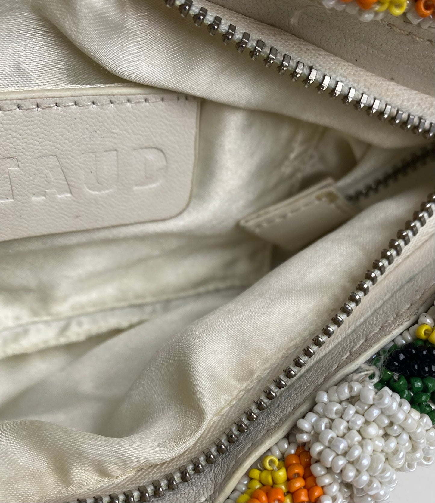 Staud White & Multicolor Beaded Fruit Bag SHW