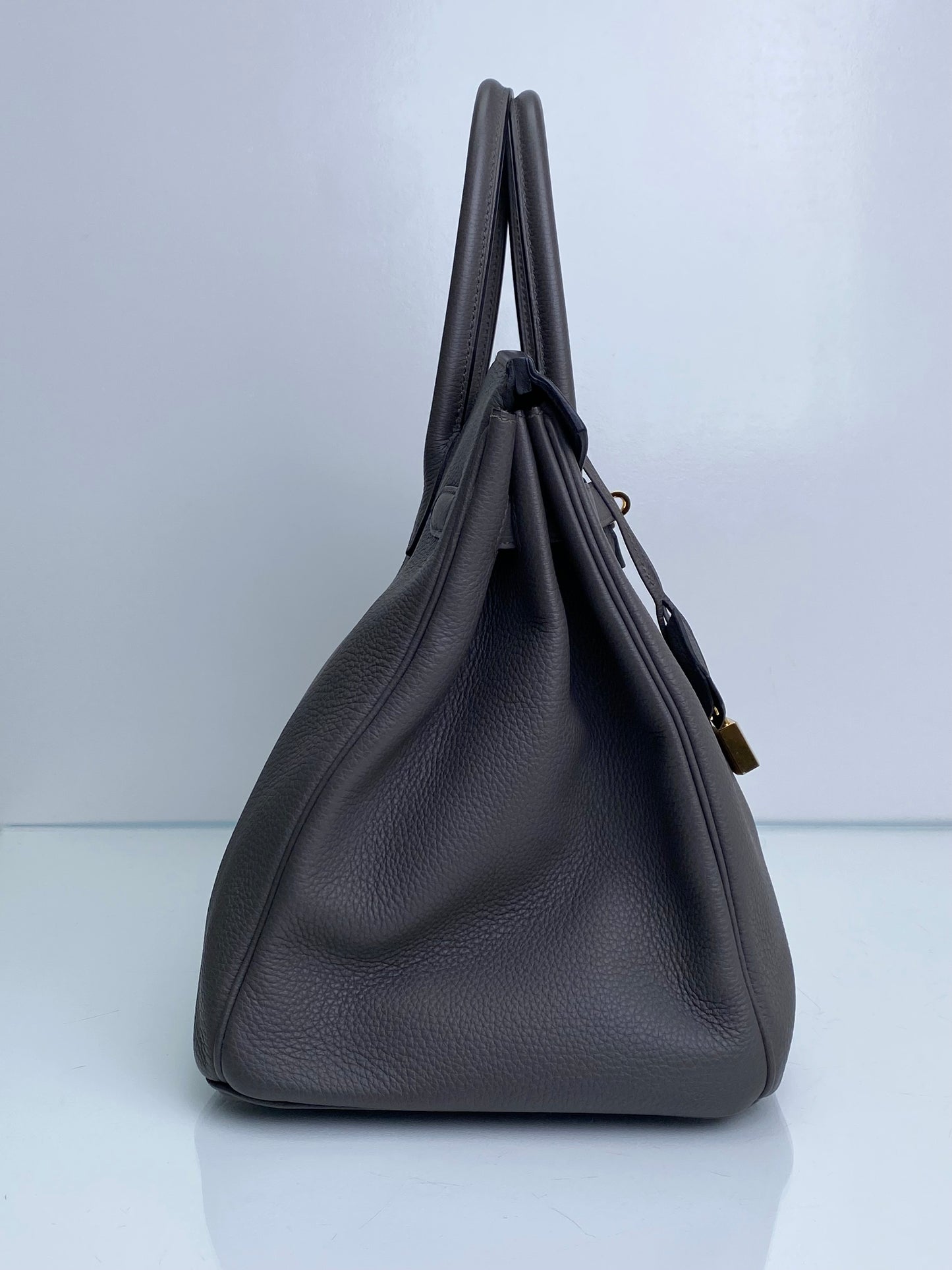 Hermes Birkin 35 Gris Etain Togo GHW #A
