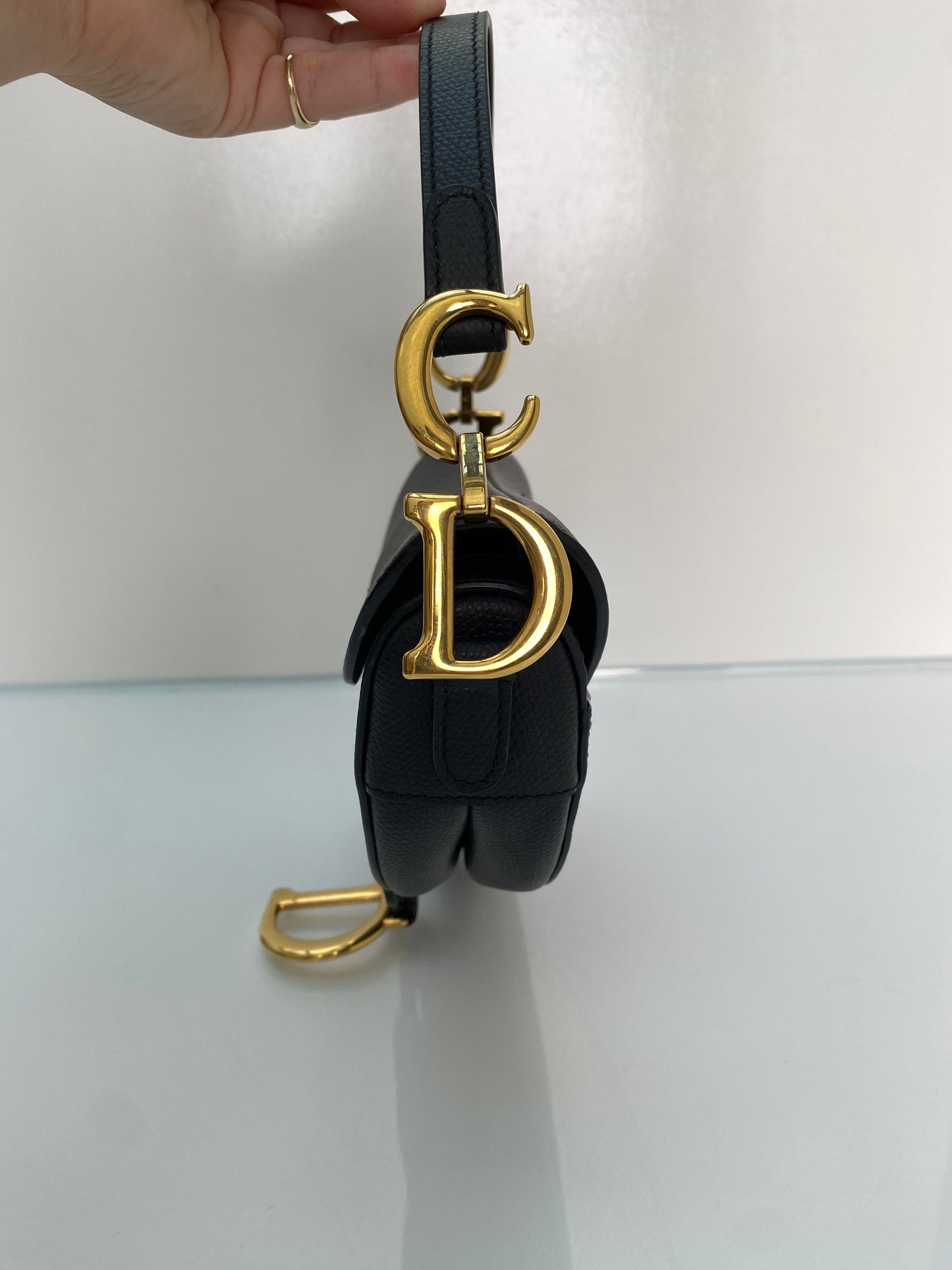 Dior Black Mini Saddle Bag GHW