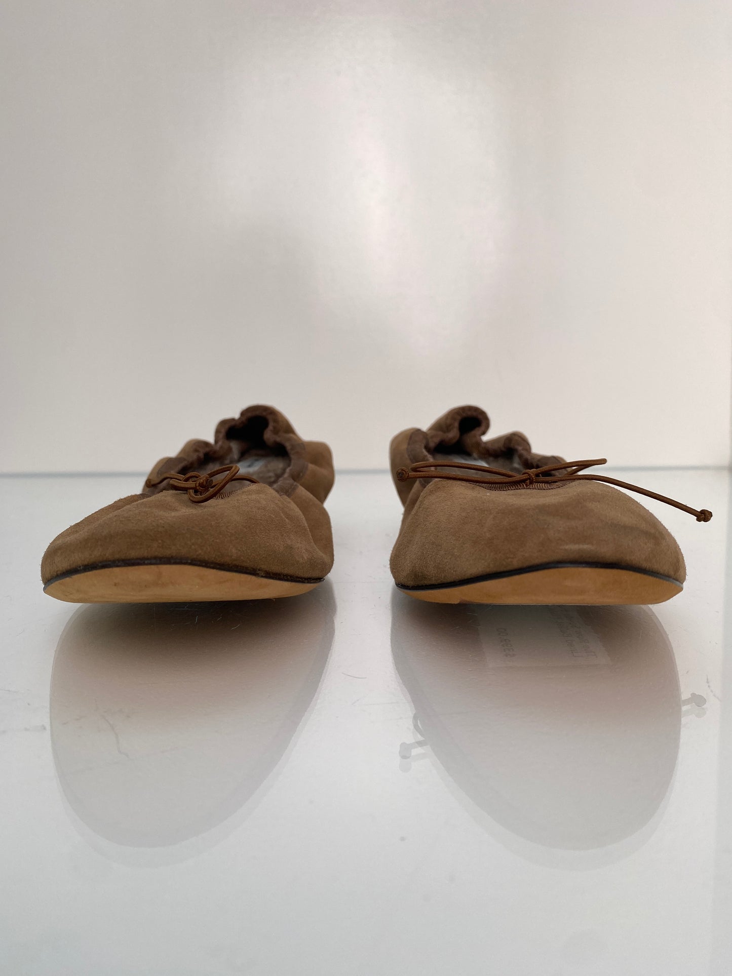 The Row Suede Fur Lined Ballet Flats, 38.5