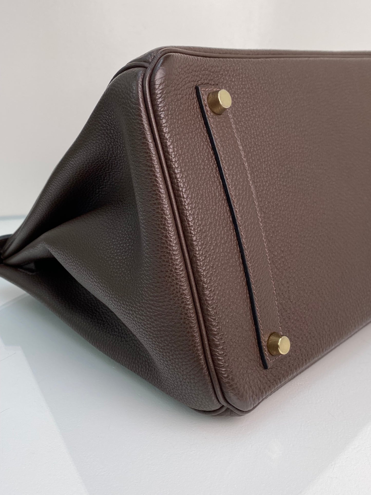 Hermes Birkin 35 Chocolate Togo GHW #Q