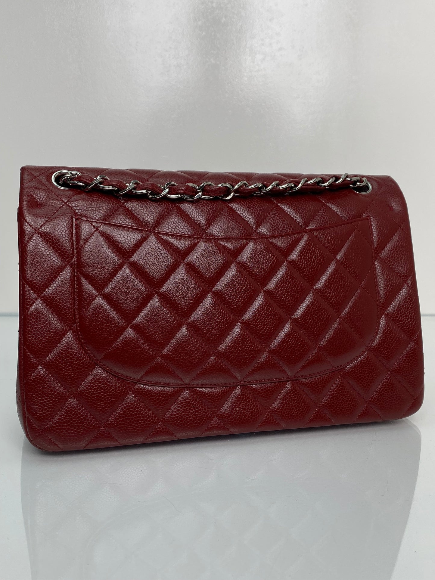 Chanel Classic Jumbo Burgundy Caviar Double Flap Bag SHW