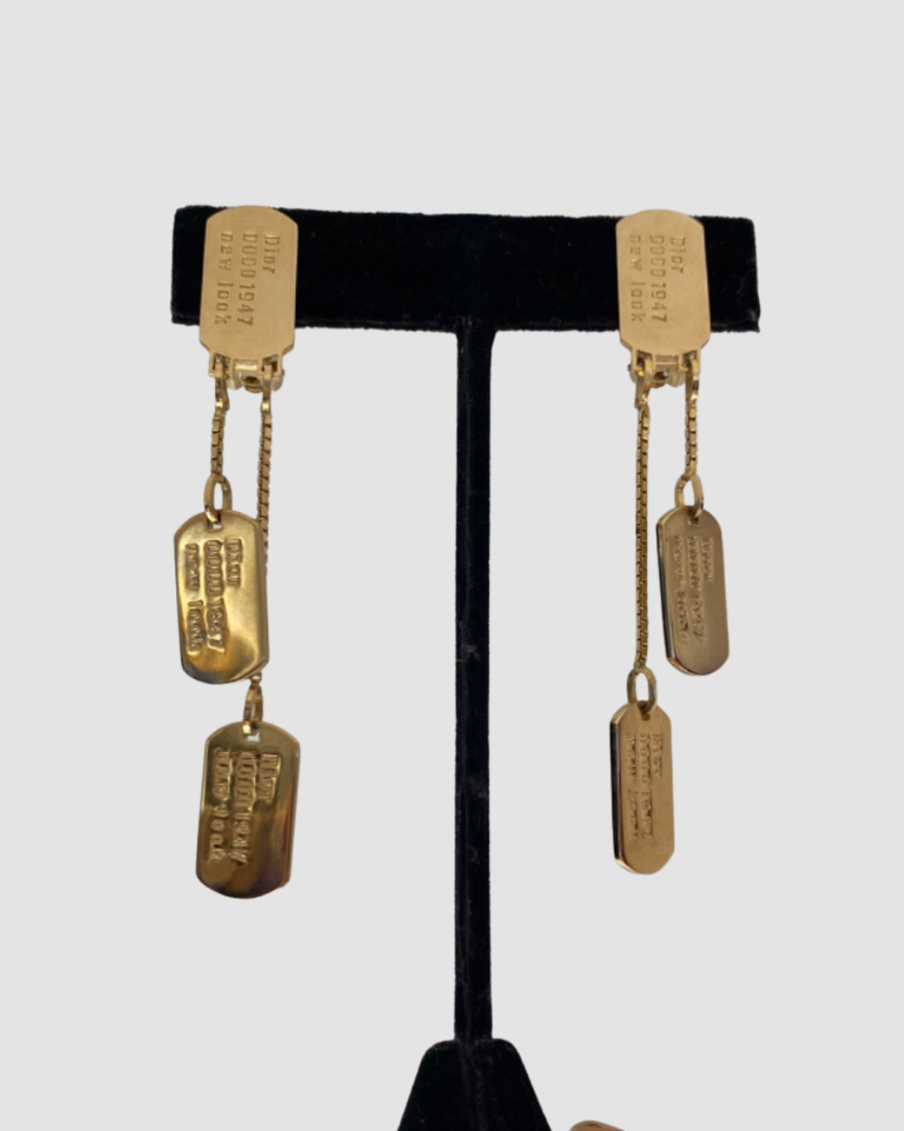 Christian Dior Dog Tag Earrings