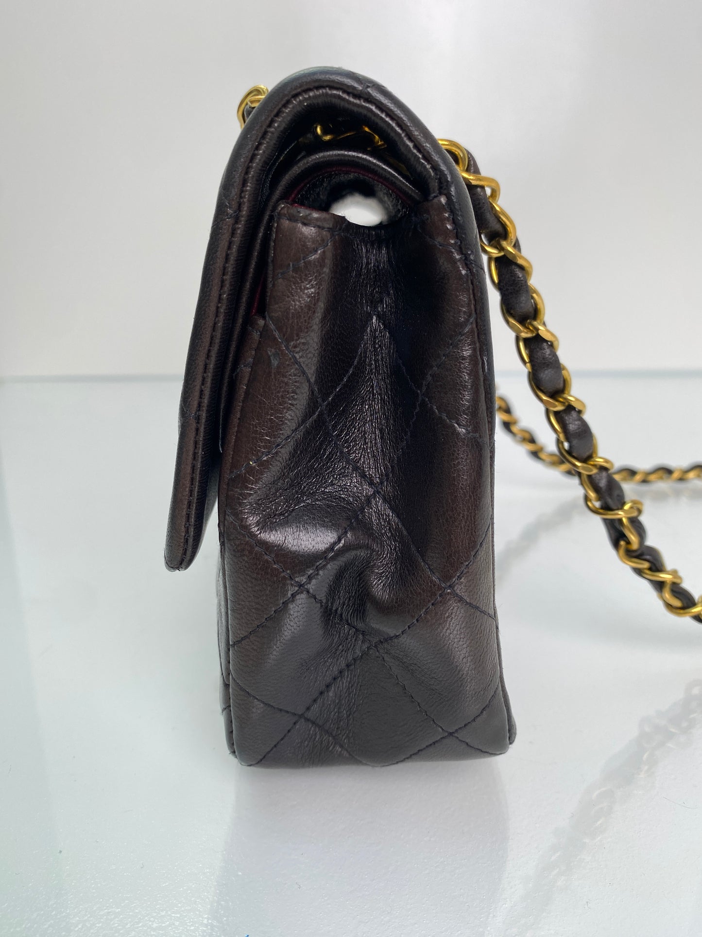 Chanel Classic Vintage Small Black Lambskin Double Flap GHW