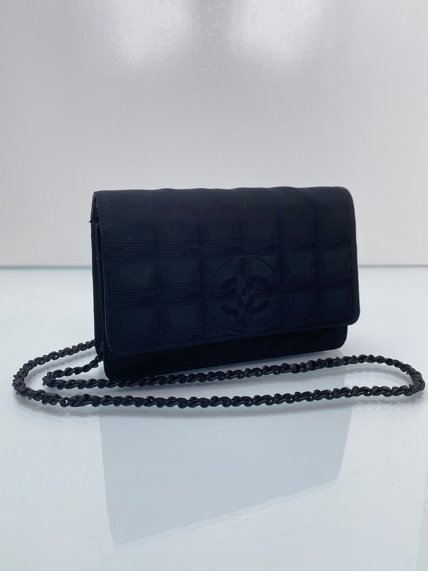 Chanel Black Travel Ligne WOC Bag BHW