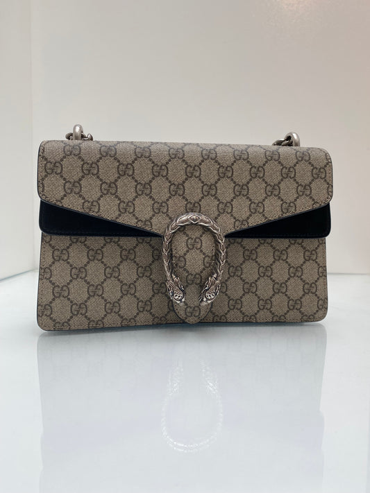 Gucci Dionysus GG Logo & Black Velvet Shoulder Bag