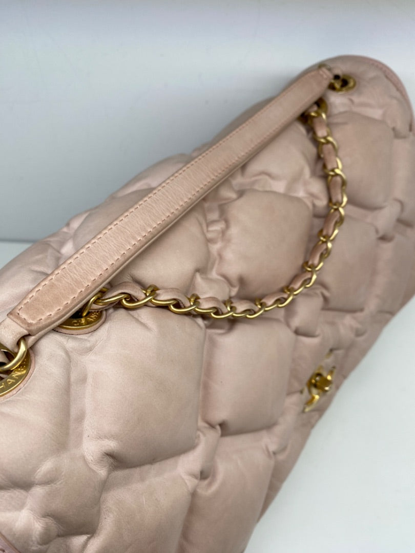 Chanel Quilted Pink Puffer Bag GHW