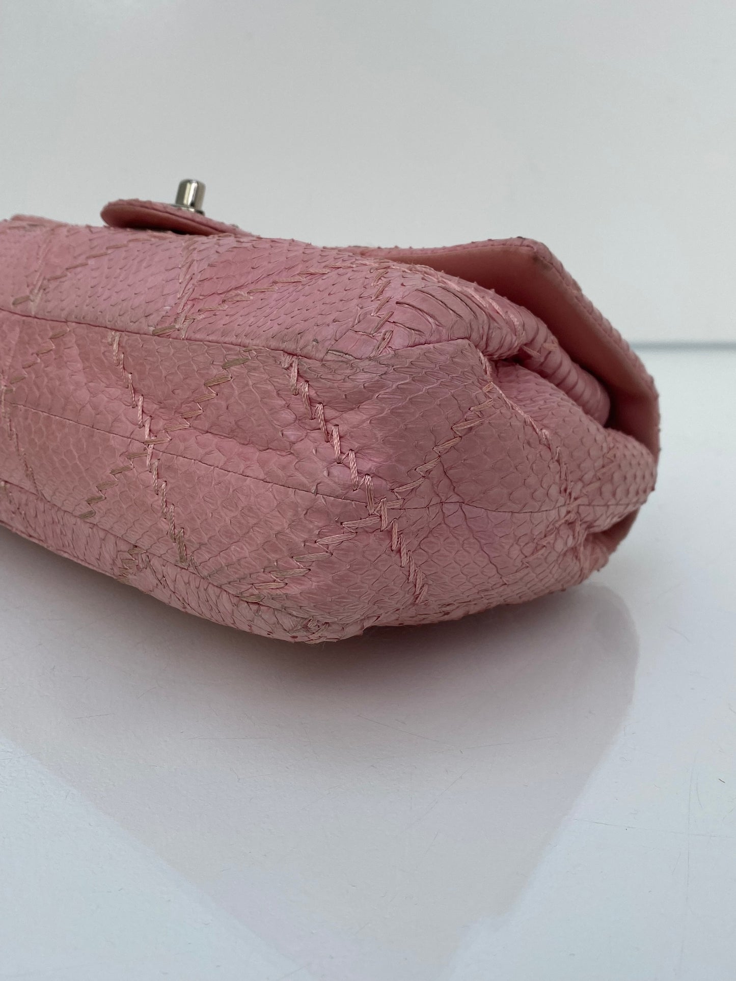 Chanel Pink Ultimate Stitch Python Flap Bag SHW