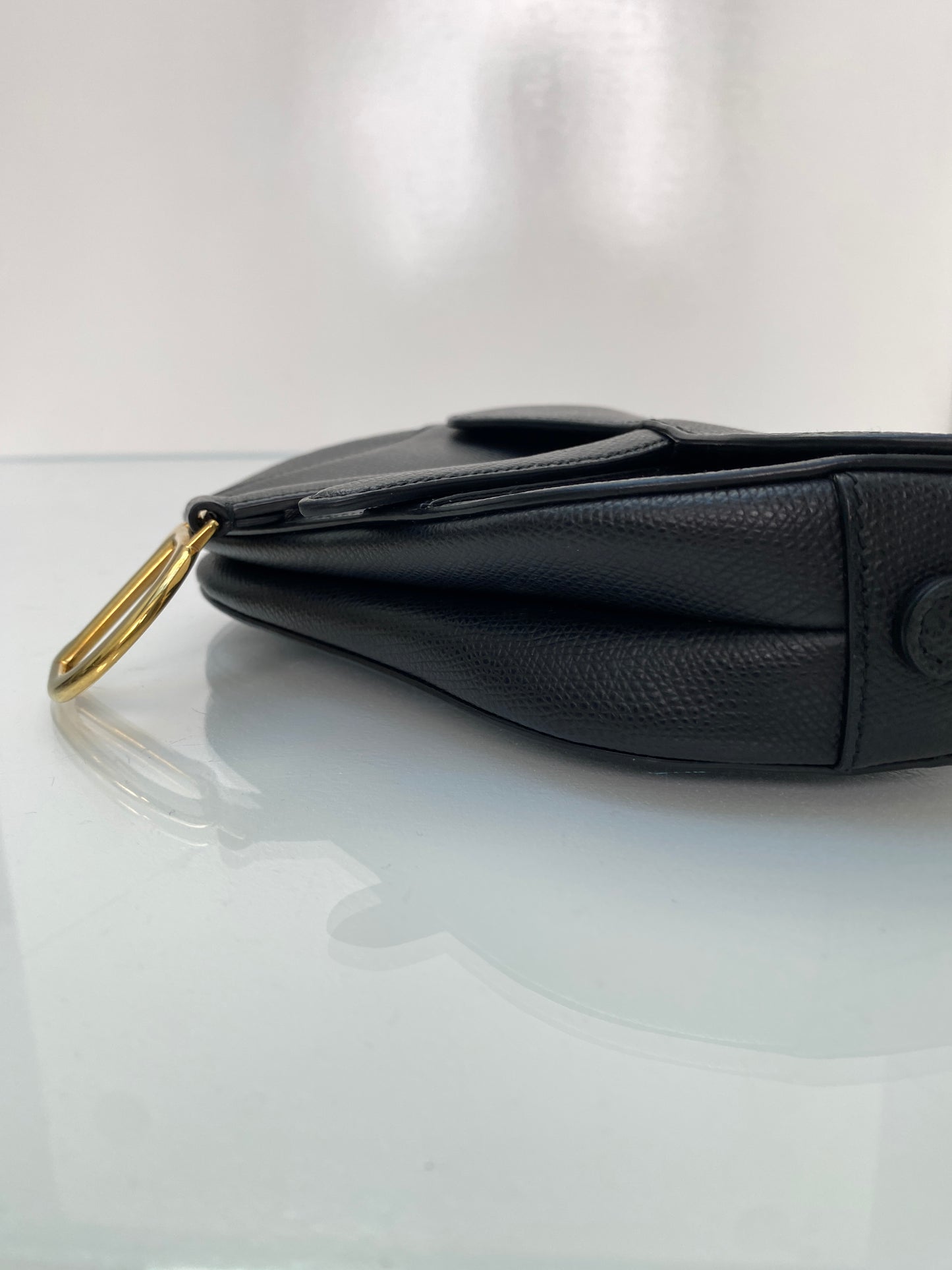 Dior Black Mini Saddle Bag GHW