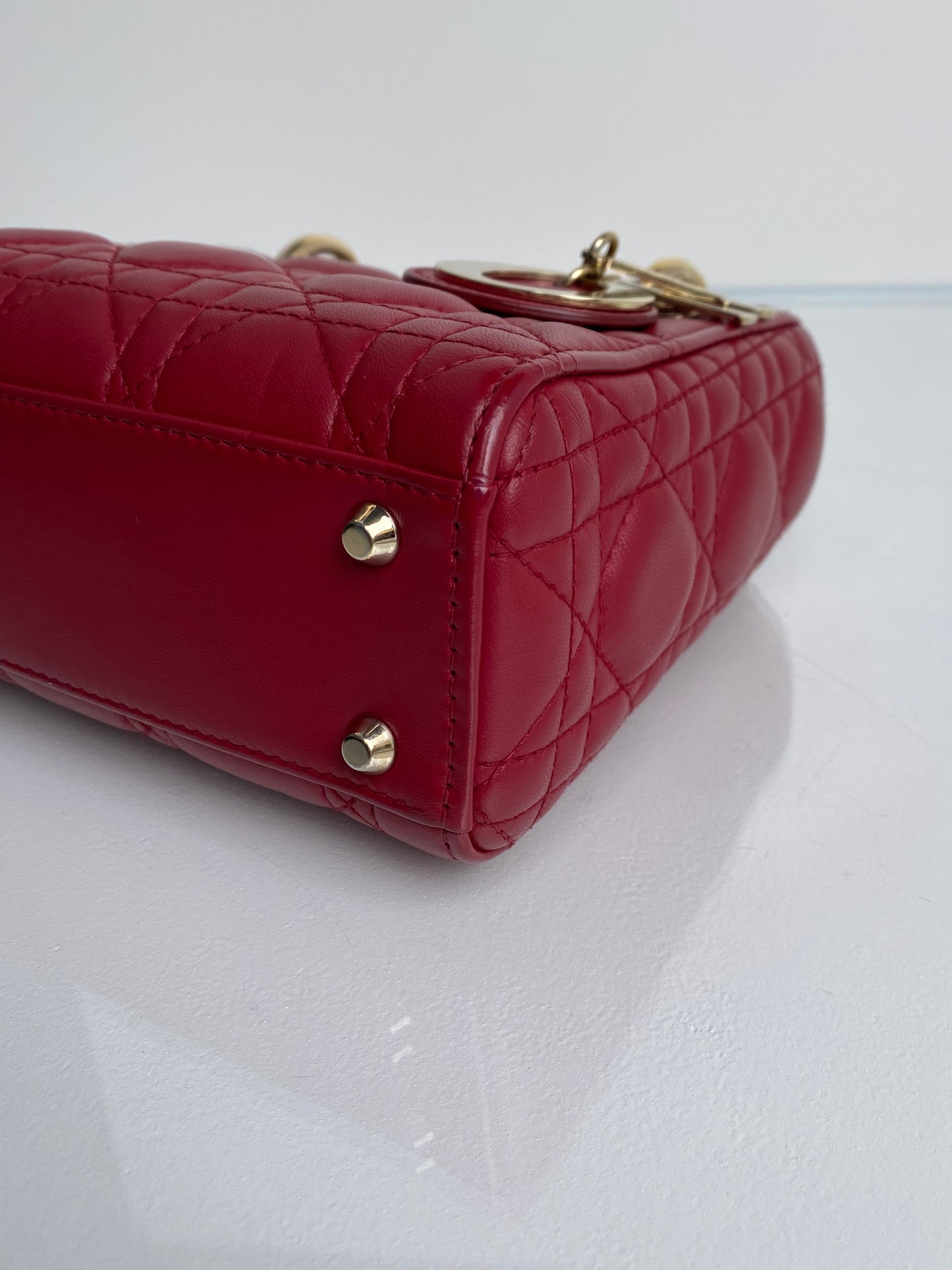 Dior Burgundy Mini Lady Dior Bag
