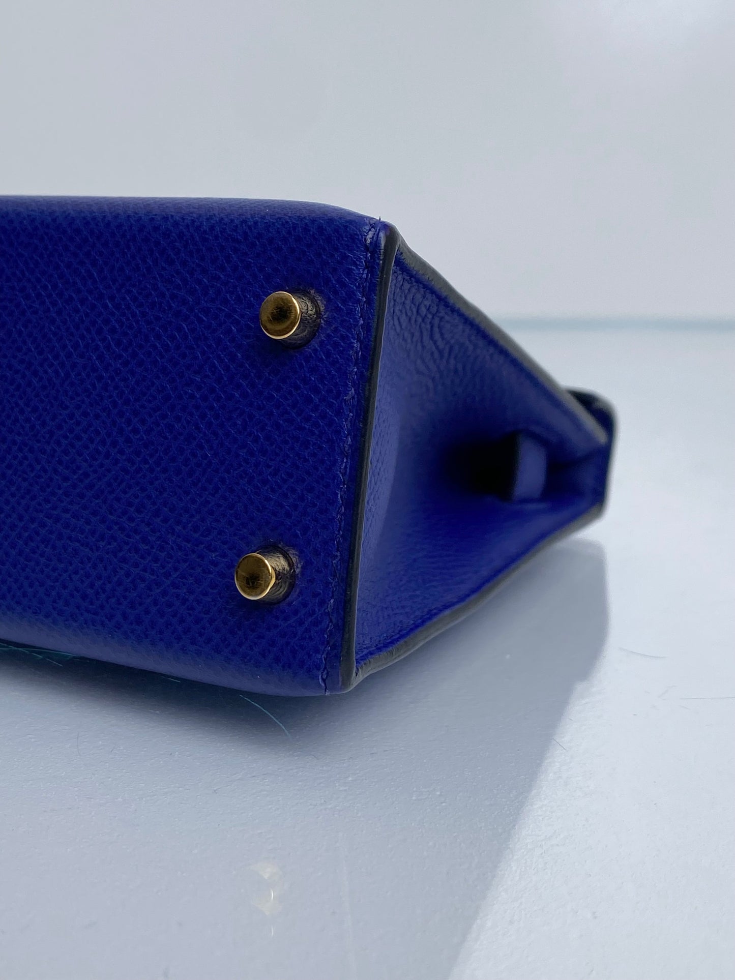 Hermes Mini Kelly Bleu Electrique Epsom GHW #C