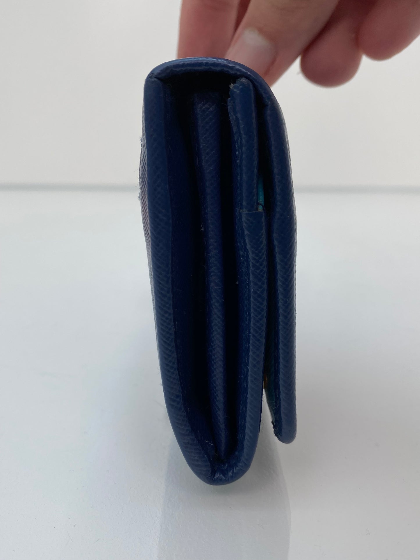 Prada Navy Saffiano Long Wallet