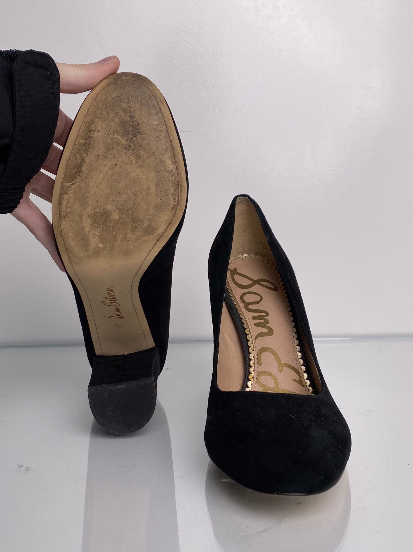 Sam Edelman Black Suede Heels, 7.5