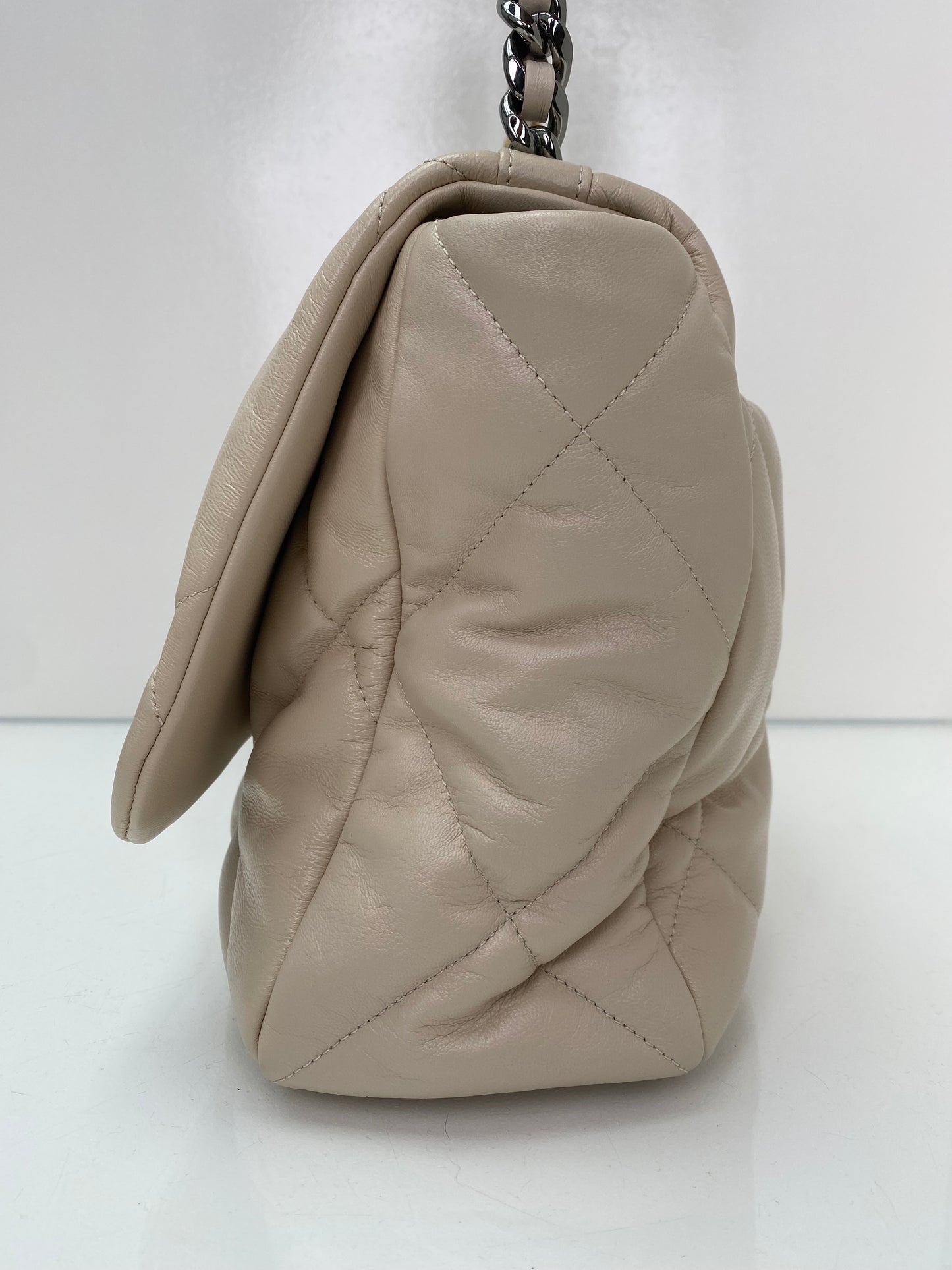 Chanel Cream Quilted Large 19 Bag TTHW