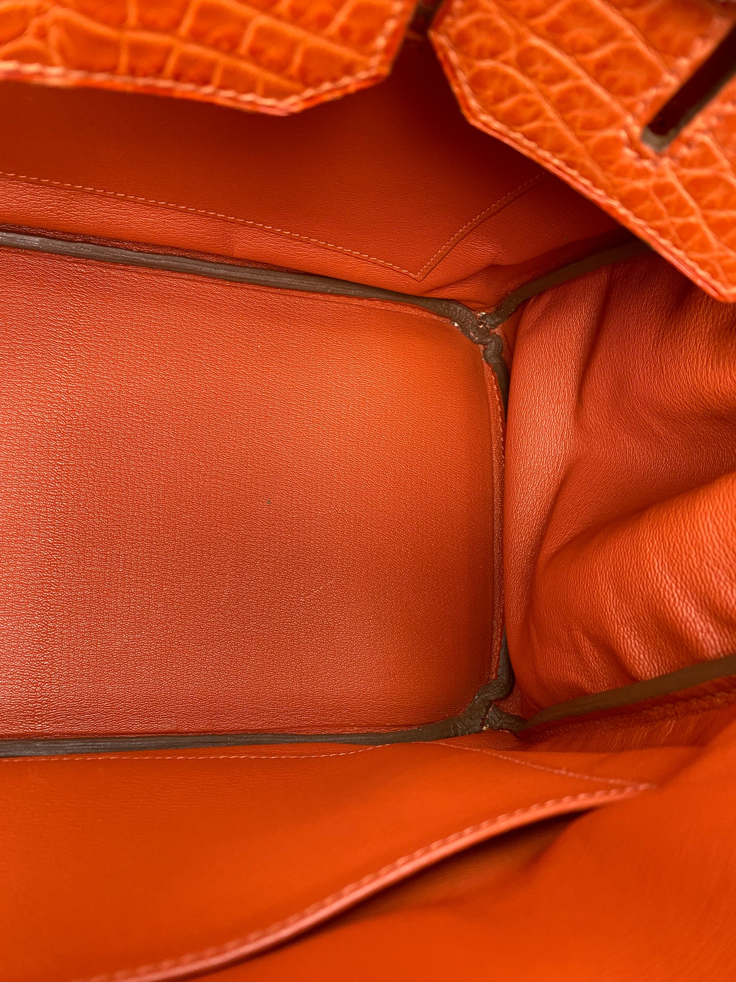 Hermes Birkin 35 Orange Matte Niloticus Croc GHW #O