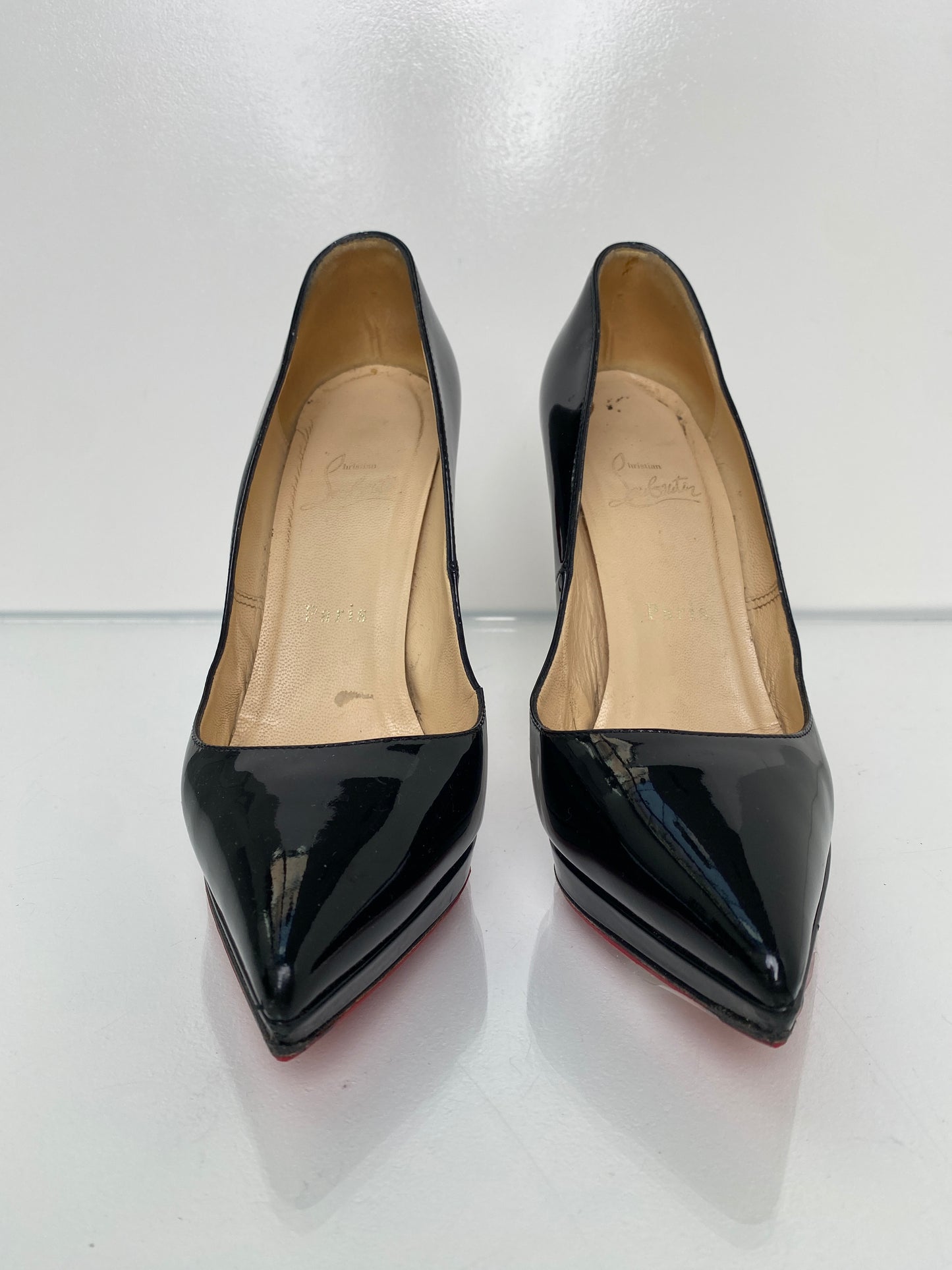 Christian Louboutin Black Patent Heels, 38.5